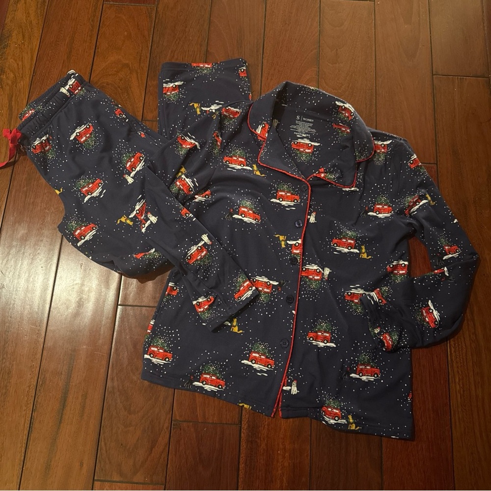 Pajamarama Christmas PJ Set Heavy Dogs And Truck Women’s Small Buttery Soft